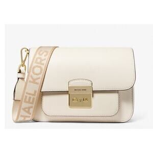 Michael Kors Sloan Editor Medium Leather Shoulder Bag crossbody gold hardware MK